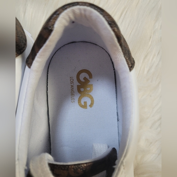 Guess GBG Los Angeles White & Gold Wedge SneakerWhite and Gold Women's Sneakers - Picture 5 of 8